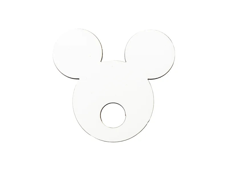 Etiqueta en blanco para sublimación (5,5*6*0,3 cm, forma de Mickey)